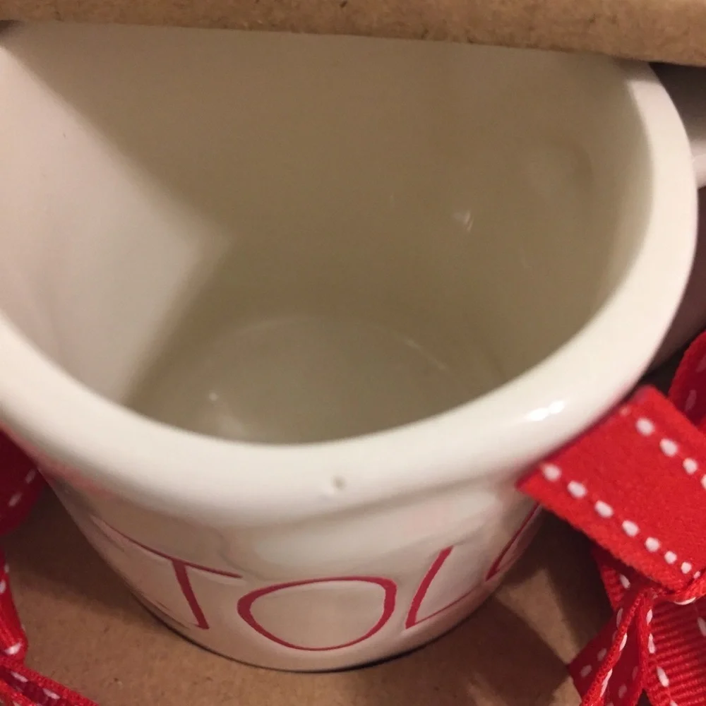 Rae Dunn HOLLY JOLLY Mug Ornaments Christmas NWT red